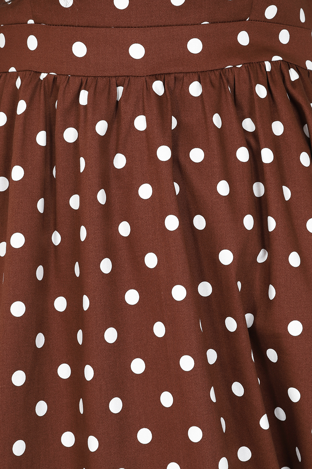 Milana Polka Dot Swing Dress in Brown